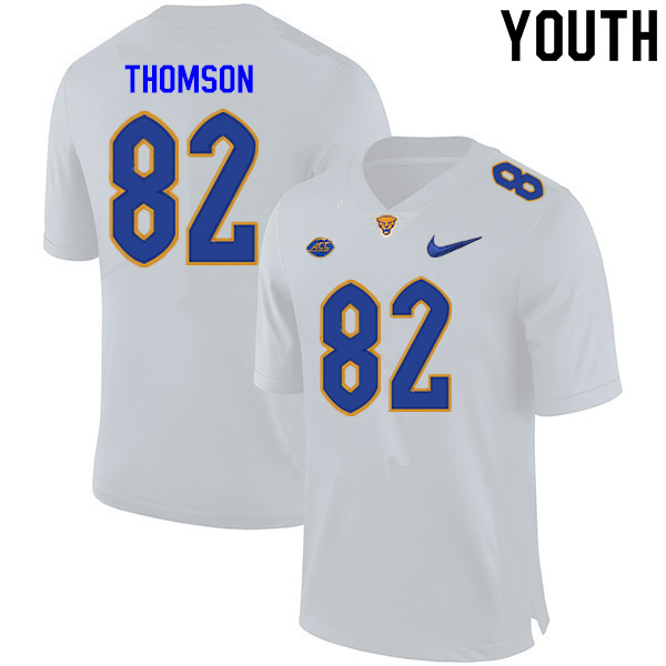 Youth #82 Gavin Thomson Pitt Panthers College Football Jerseys Sale-White